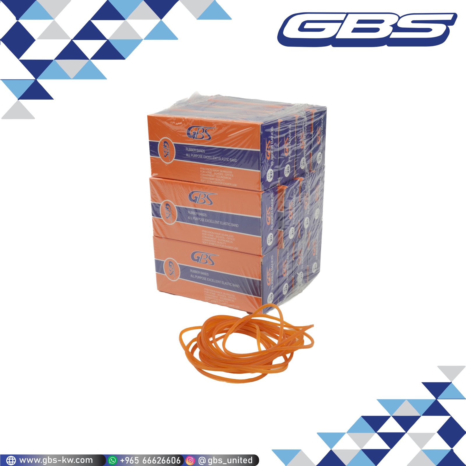 GBS Rubber Band size 20 Pack of 12 packets